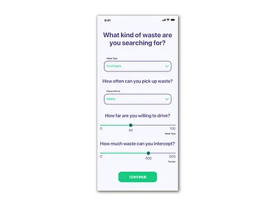 Compostable: Waste Selection app design flat type typography ui