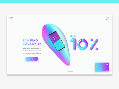 Galaxy S9 landing page UI app branding buy credit card discount flat design galaxy gradient icon identity illustration interface landing page master payment samsung ui ux vector visa