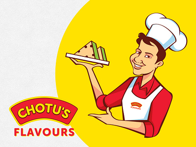 Identity & Mascot design flavors food app ui food stall graphic deisgn illustrations logo design mascot design vector art visual art