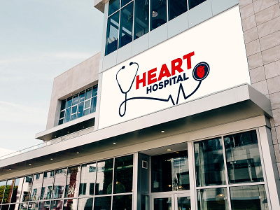 Heart Hospital concept logo design. design illustration logo mock up vector