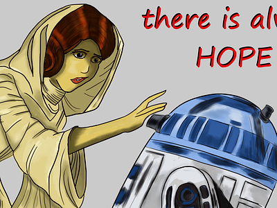 hope hope illustration leia r2d2