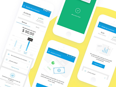 Inversiones en Mercado Pago clean fintech graphic graphics mercadolibre mercadopago minimal mobile ui ux