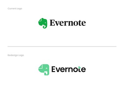 Redesign Logo Evernote animal app branding elephant evernote graphic design logo modern note redesign trend