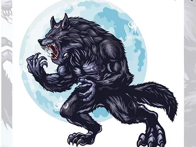 werewolf esport mascot logo design animal artwork design esport illustration logo mascot mutant vector werewolf wolf