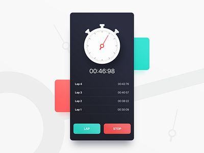 The Timer app card clean design icons mobile time timing ui ux