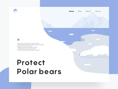 Protect polar bear illustrations