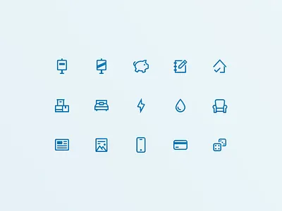 Sell Buy Move bed boxes buy credit card dice energy gradient house icons move newspaper piggy real estate sell sketch smartphone sofa water