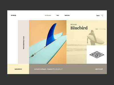 BYRON Surf Co design desktop interface layout store surf ui pack ux