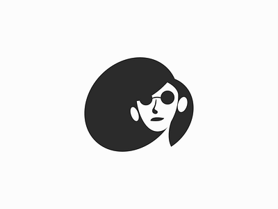 Faya ! black brand branding character design face for sale girl glasses hair icon illustration logo logo design mark mascot monochrome negative space summer symbol