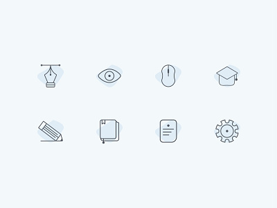 Icons books design. education educationiconpack exam eye gear icons iconsdesign iconspack mousetool notes pen pencil ramyaux settings study tool