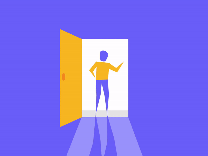 Door animation / social network animation character animation character art door door animation doorman flat animation flat gif gif instagram man motion art motion authors motion design motion designer motion graphics path path animation trip path