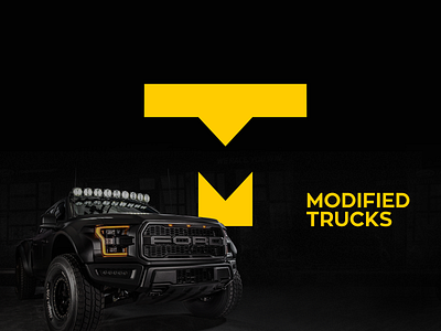 MT 「 Modified Trucks 」 blog custom design flat ford graphic design illustration letter letter m letter t logo logo design magazine modified monogram mt negative space off road truck vector