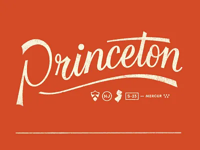 Princeton branding design graphic lettering logo typography