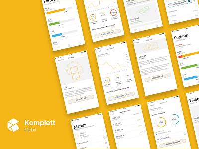 Komplett app app concept branding design icon illustration komplett logo mobile mobile app mobile usage statistics ui ux