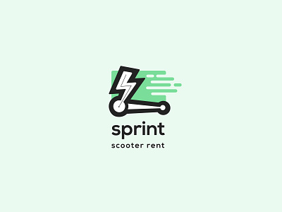 Sprint - scooter rent electric logo logo design scooter