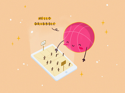 Hello Dribbble! cute drawing hello dribbble illustration ui ux