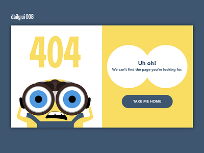 Daily UI 008 - 404 page 008 404page binoculars dailyui dailyui008 design despicableme error illustration minion ui ux uxdesign website