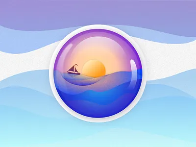 Ocean Crystall Ball android app app design art color design exploration flat hero icons illustration logo minimal travel typography ui ux vector web website