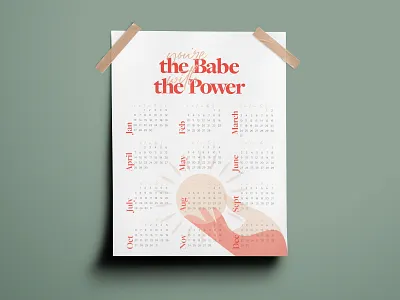 Babe With The Power 2019 Calendar 2019 babe with the power coral green illustration labyrinth