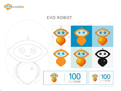 LoanEvo android blue branding business mascot digital marketing finance logo mortgages robot