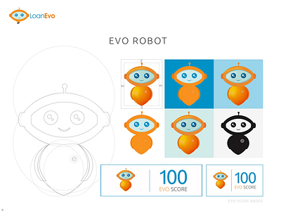LoanEvo android blue branding business mascot digital marketing finance logo mortgages robot