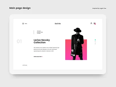 Evening inspiration design landingpage typography ui ux