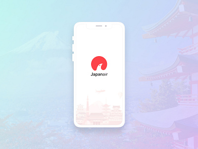 Japanair splash screen airline app app apps application design flat iphone japan logo splash splash screen ui