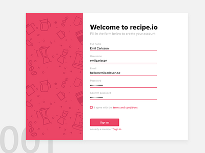 Daily UI #001 – Sign up daily ui daily ui 001 dailyui form signup signup form