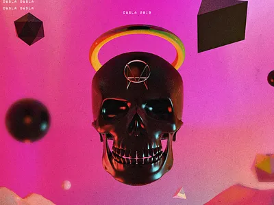 The saint 3d abstract dj illustrator minimal owsla photoshop skull