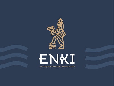 Logo ENKI branding buiding design font god identity illustration line logo logo design logotype vector