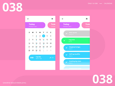 Daily UI 038 - Calendar branding calendar dailui daily ui daily ui 038 design illustration ui vector