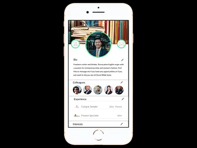 Profile for Professional App linkedin mobile design profile ui ux