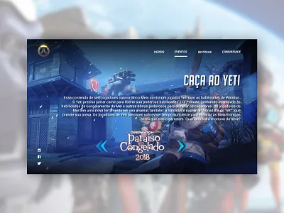Eventos Paraiso Gelado design games overwatch ui ux