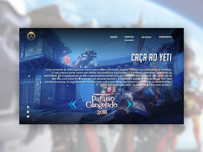 Eventos Paraiso Gelado design games overwatch ui ux