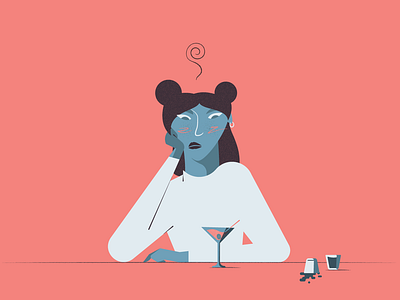 An Illustrated Word - Monophobia bar character character design definition drinks graphic design illustration monophobia word