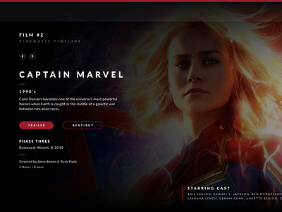 Cinema Landing Page 2 captain marvel landing page marvel mcu timeline website