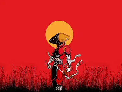 Ronin comics design digital illustration japan martial art marvel ninja ronin samurai superhero vector warrior
