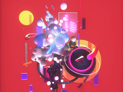 hello ver.1.00 c4d daily design graphics illustration octane poster render shot