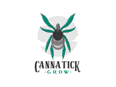 Cannatick Grow art awesome branding buds cannabis cannabis packaging cannatick design doodle drawing grow hand drawing illustration logo logo inspirations logo love sky tick vector vintage logo