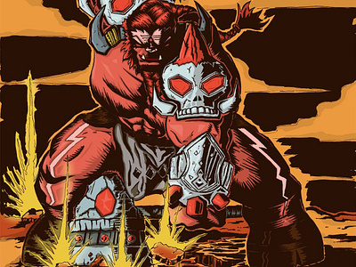 Minotaur Mobile Legends ancient art comic drawing illustration inking minotaur mobile legends style
