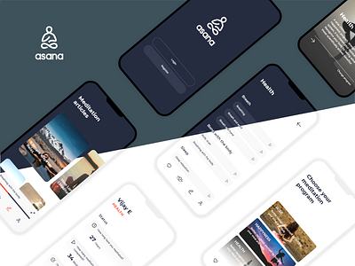 Asana - App UI 2019 app asana dark meditation minimal ui ux yoga