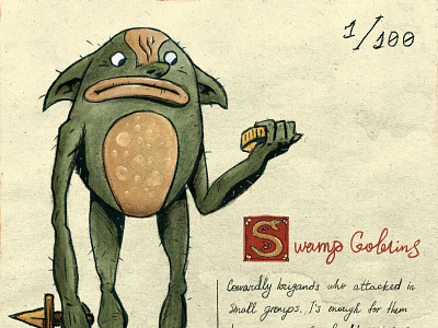 Swamp Goblin art character creature design dribbble fantasy goblin illustration ink ipad magic monster occult procreate swamp