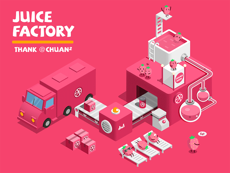 Hello, dribbble! 2.5d gif illustration