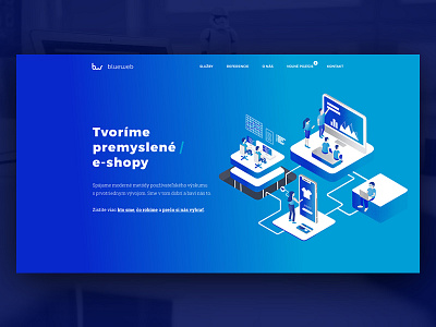 Blueweb blue design homepage landing layout ui ux webdesign