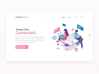 Connect Social Media branding clean design dribbble dribbble best shot flat illustraiton illustration lettering minimal social media typography ui uidesign ux web