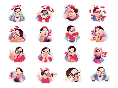 Bukalapak Line Stiker gradation icon illustration line logo stiker vector