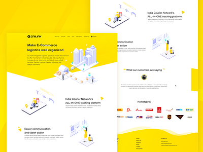 CNI-website 2.5d design home illustration pages ui website yellow