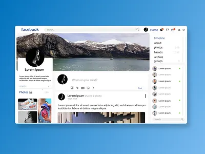 Facebook Redesign design ui uplabs web