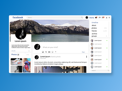 Facebook Redesign design ui uplabs web