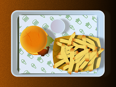 Still Life - Shake Shack Table design flat illustration vector